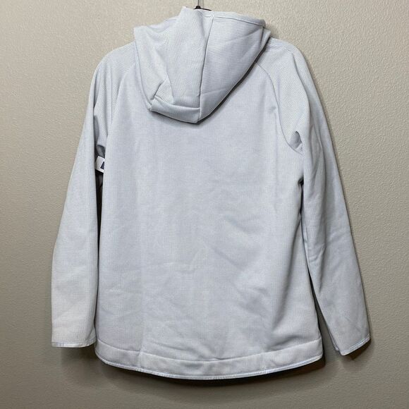 NWT Gap Fit White Grey Full Zip Hooded Jacket - Picture 2 of 7